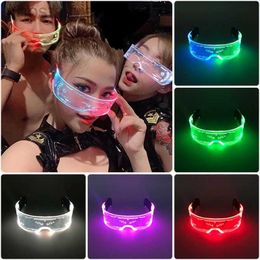 Led Rave Toy New Fashion y2k Luminous Neon LED Colourful Glasses Light Up For disco rave festival concert Bar Party Children Birthday Gift 240410