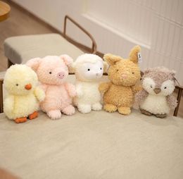 2030cm Simulation Cute Sheep Owl Rabbit Chick Pink Pig Plush Toys for Children Baby Soft Doll Stuffed Animal Toy Kids Gift LA4214354145