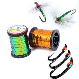 jujufly new hot strong peacock Colour fly tying tinsel durable body fly tying materials for flashback nymphs midges saltwater fly