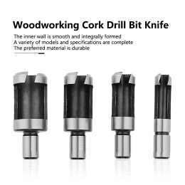 8pcs Wood Plug Cutter Cutting Tool Drill Bit Straight & Tapered Taper 5/8" 1/2" 3/8" 1/4" Woodworking Cork Drill Bit Knife