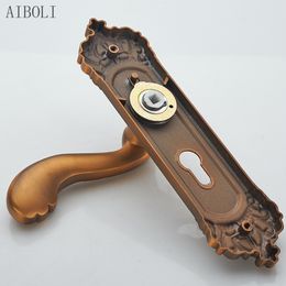 European Style Yellow Ancient Bedroom Bearing Lock Indoor Handle Lock Wooden Door Handle Household Door Lock