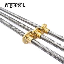 T8 Lead Screw Lead 4mm/2mm/8mm Dia 8mm Pitch 2mm Length 200 300 400 500mm Trapezoidal Spindle Screw with Brass Copper Nuts