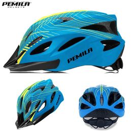 Cycling Helmets Stripe Ultralight Road Mountain Bike Helmet With Sun Visor Ultralight DH MTB Bicyc Helmet Outdoor Sports Riding Cycling Helmet L48