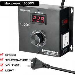 10000W Portable Household Compact Variable Voltage Controller Speed Temperature Light Voltage Adjuatable Regulator Dimmer