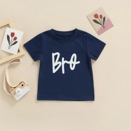 Toddler Summer Breathable T-shirt, Little Boys Girls Creative Letter Printing Short Sleeve Round Collar Tops Casual Clothes 1-6T