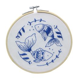 3D European Embroidery Materials Package Fish Pool Patterns DIY Cross Stitch Kit Handmade Craft Sewing Supplies Needlework Set #