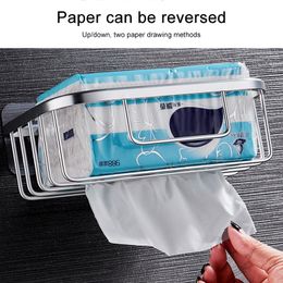 1Pcs Bathroom Toilet Paper Holder Mobile Phone Holder Wall-mounted Tissue Holder, Tissue Box With Towel Holder