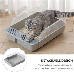 Cat Litter Box, Pet Toilet Basin, Semi-Closed, Clean Toilet, Dog Tray, Kitten Litter Scooper, Anti Splash Litter Box