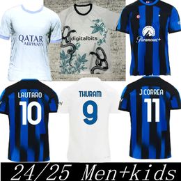 23 24 LUKAKU Soccer Jersey BARELLA INTERS DZEKO MILANS LAUTARO VIDAL J. CORREA 23 24 Football Shirt CALHANOGLU GAGLIARDINI Men Kit Yellow 3Rd Kids Equpment 4265