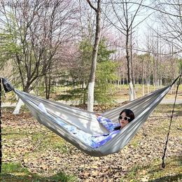 Hammocks Outdoor hammock 245x90cm portable umbrella style sleep hammock garden backyard furniture swing tree bed hammock camping equipmentQ