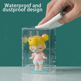 12pcs/lot Acrylic Clear Mystery Box Display Stand Case Dust Proof Jasmine Bubble Matt Doll Toys Storage Organiser Stackable Box