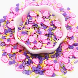 2-10mm Polymer Clay Sprinkles Slices Valentine's Day Series Mixed Soft Clay Slice Diy Slime Nailart Filler Accessories 10g