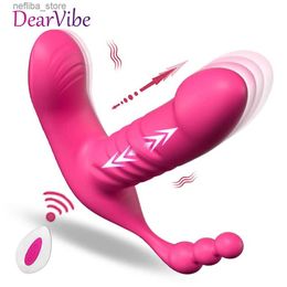 Other Health Beauty Items 3 in 1 Telesic Dildo Vibrator Female Thrust Clitoris Stimulator Adult Goods Adult Toys for Women Couple Wireless Remote Control L410