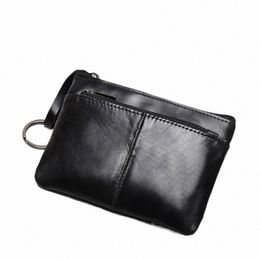 mini Coin Purse Men Wallet Genuine Leather Zipper Student Vintage Short Lady Small Slim Female Women Wallet Male Thin Bags P7Zh#