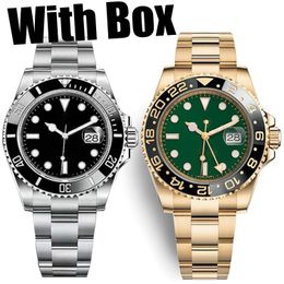 Mens designer watch man Ceramic Bezel 2813 gold designer watches 41mm gmt Automatic Movement watches Luminous Sapphire Waterproof Sports Wristwatch with box