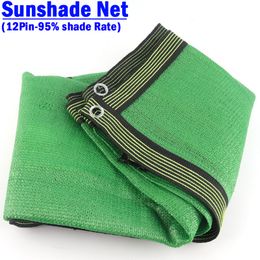 12Pin Anti-UV Green Sunshade Net Outdoor Awning Garden Plant Cover Shelter Greenhouse Shade Sail Cloth Swimming Pool Shading Net