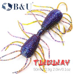 B&U new Larva Soft FishingLures 50mm Fishing Artificial Lures Silicone Bass Pike Minnow Swimbait Jigging Plastic Baits Worm