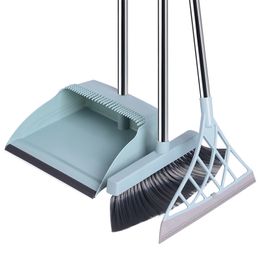 2-3PCs Home clean supplies broom and dustpan not sticky hair dry and wet dual use broom rotary glass wiper easy to Instal