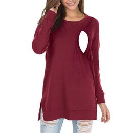 Maternity Clothes Tops Breastfeeding Womens Clothing Maternitys Clothing Pregnancy Shirt Layering Long Sleeve Casual Loose Top