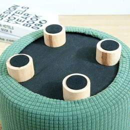 Cylindrical Footstool Cover Waterproof Slipcover Stretch Polyester Jacquard Round Ottoman Footrest Seat Covers Living Room Home