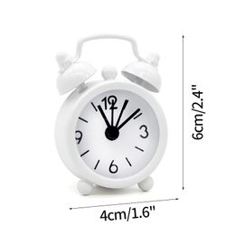 Mini Metal Alarm Clock Antique Alarm Clock Portable Desk Table Decor for Home Office Cute Kids Gift