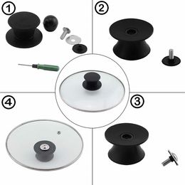 4PC Pot Lid Knob Silicone Universal Pot Handle Replacement Kitchen Cookware Cover Knobs for Pan Lid kitchen accessories cookwa