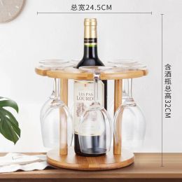 Creative Wine Glass Drying Rack Bamboo Storage Shelf Bottle Display Holder Office Home Kitchen Supplies WJ506
