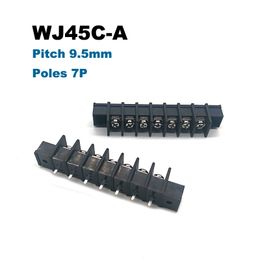 Barrier Terminal Block Pitch 9.5mm Straight Pin 7/8/10/12P Morsettiera Connector With Screw Holes 300V 25A 12AWG 10/30/50Pcs