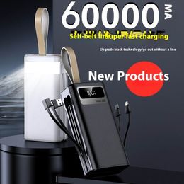60000mAh Ultra-large Capacity Power Bank With Multiple Interfaces Lanyard External Battery Suitable For Gatherings Picnics