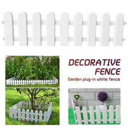 1Pc 50x13cm White Plastic Tree Fence Courtyard Indoor Garden Fence Kindergarten Flower Garden Vegetable White Decor