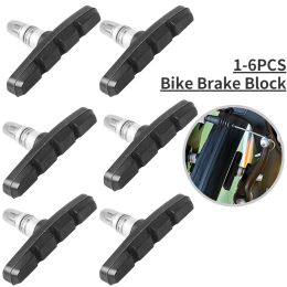 1-6pcs Bike Brake Blocks Rubber Cycling Part Tools MTB Mountain Road Bicycle Lightweight V-brake Shoes Pads Bicycle Accessories