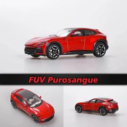 Funny In Stock 1 64 F SUV FUV Purosangue Rosso Corsa Grigio Alloy Diecast Diorama Car Model Collection Miniature Toys 240329