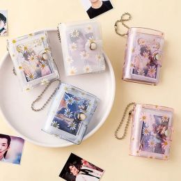 Transparent Photo Album for Mini Cards 1/2 In Photocard Holder with Keychain Sticker Scrapbook Album Name Card Holder Album