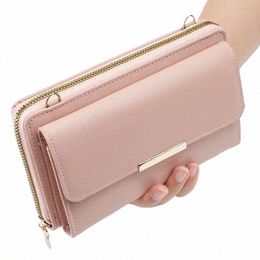 large Capacity Crossbody Phe Bag PU Leather Lg Women Wallet Card Coin Purse with Sewing Stitches Shoulder Bags N0l8#