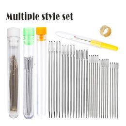 1set Large Eye Blunt Sewing Needles Cross Stitch Knitting Needle Handmade Leather Embroidery Thread Needle Sewing Accessories