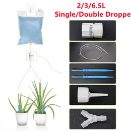 2/3/ 6.5L Double Dropper Tourist Home Automatic Watering Bag Set Potted Plant Watering Artifact Dripper Water Seepage Bag Set