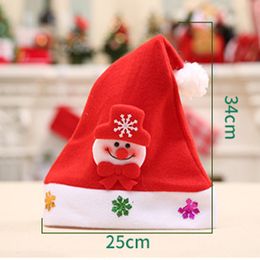 Kids Cute Christmas Hats Reindeer Snowman Santa Claus Shape Fitted Cap for Festival Holiday Party