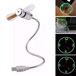 Gadgets USB Mini Flexible Time Durable Adjustable USB Gadget Mini Flexible LED Light USB Fan For laptop PC Notebook Time Display