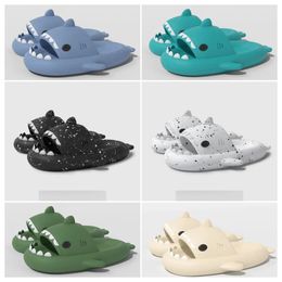 2024 New top Designer Quality shoes sandal Summer Shark Slippers Shark Slides Thick Soled Shoes men women Kids flat sandals Gradient Flip Flops