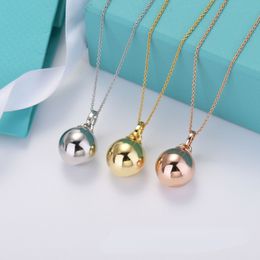 Lady Designer Pendant Necklace High Version New Gold Ball Necklace Plated 18K Real Gold CNC Steel Printing European and American