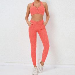 Active Sets Sport Outfit For Woman 2024 Fitness Set Sportswear Gym Clothes Push Up Yoga Bra Leggings Clothing Purple Orange