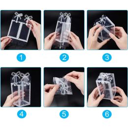 5/10pcs New Clear PVC Box Packing Wedding/Christmas Favour Cake Packaging Chocolate Candy Dragee Apple Gift Event Transparent Box