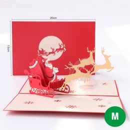 Christmas 3D Pop-up Greeting Cards Diamond Painting Christmas Post Card For Halloween Merry Christmas New Year Day Gift