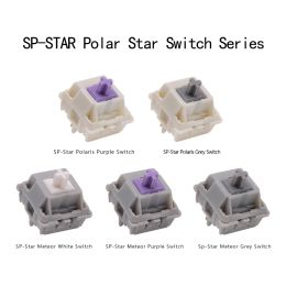 Keyboards SPStar Meteor White Switch SPStar Purple Grey Switches For Customised Mechanical Keyboard 5 Pins Switches 57g