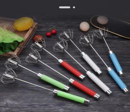 Semiautomatic Mixer Egg Beater Manual Stainless Steel Whisk Handheld Self Turning Blender Hand Egg Cream Stirring Kitchen Tools Z4541350