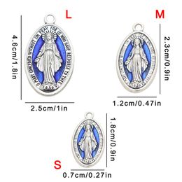 10 Pcs Miraculous Medal Pendant Charm for Chain Necklace or Rosary Christ Catholic Charms Blessed Virgin Pendant w/ Loop