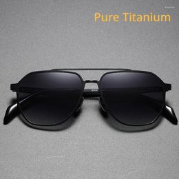Sunglasses Ultra Light Pure Titanium Polarized Men Women Shaped Irregular Anti-Ultraviolet Fishing Outdoor Driving
