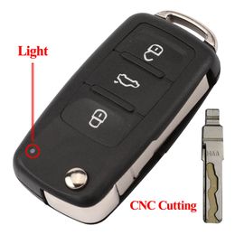 Jingyuqin With Cut Blade Service For VOLKSWAGEN VW Golf Passat Tiguan 2.0 TDI 2012 5K0837202AD 2/3 Buttons Remote Flip Key Shell