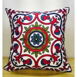 American Embroidered Pure Cotton Pillow Cover Without Core Nordic Modern Simple Sofa Living Room All Geometric Cushion