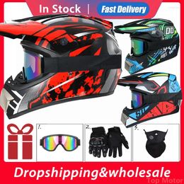 Motorcycle Helmets Off-Road Racing Helmet Mountain Riding Rally Downhill Scooter Men And Women Four Seasons Safety Send Goggles